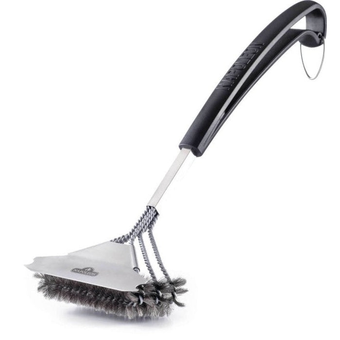 Triple-Row Grill Brush with Stainless Steel Bristles