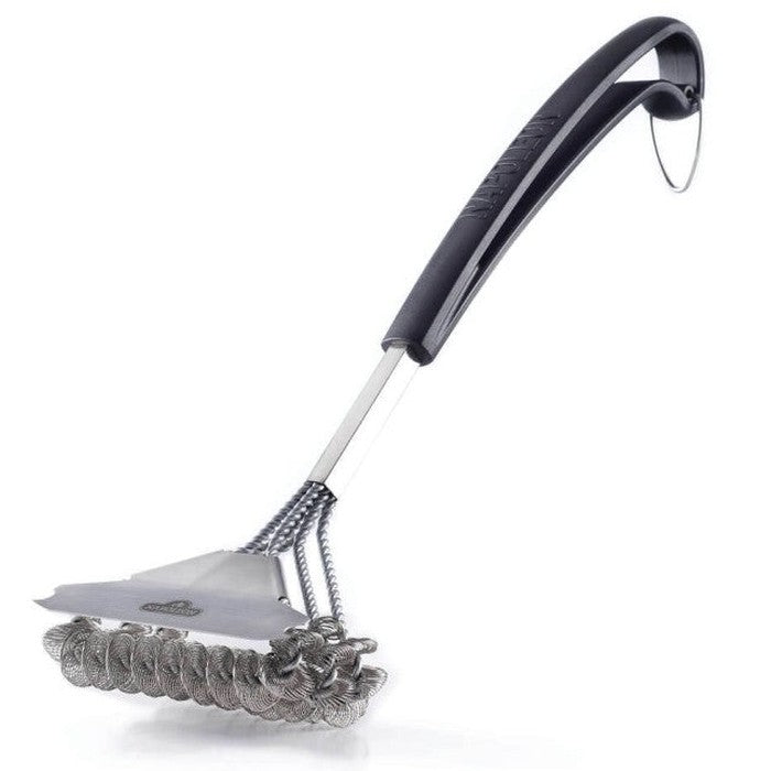 Bristle-Free Triple-Row Grill Brush with Rolled Stainless Steel