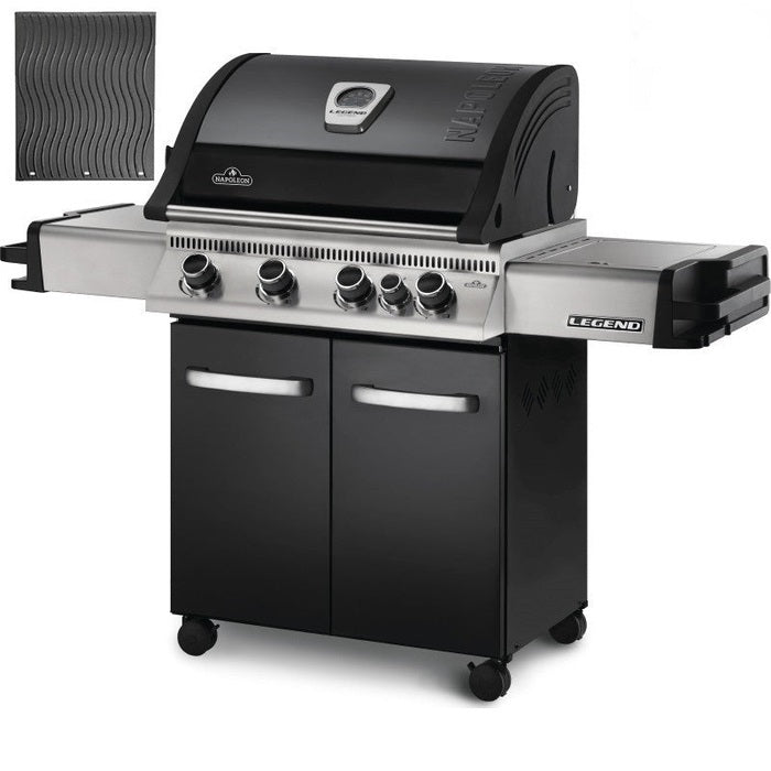 Legend 485 Propane Gas Grill with Infrared Side and Rear Burners, Black
