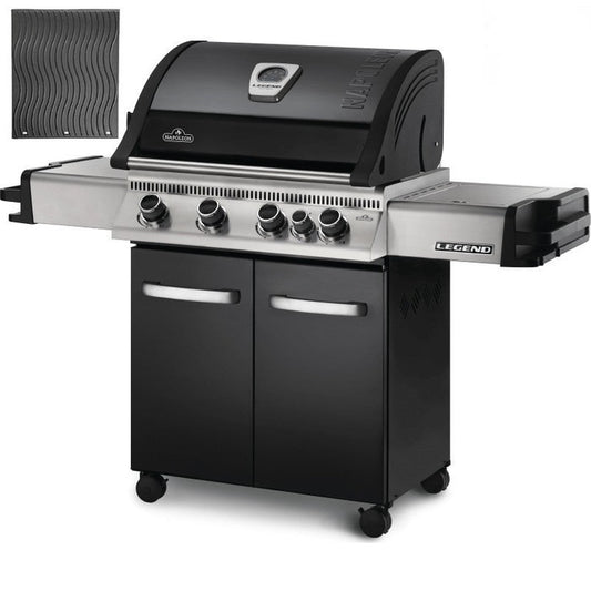 Legend 485 Propane Gas Grill with Infrared Side and Rear Burners, Black