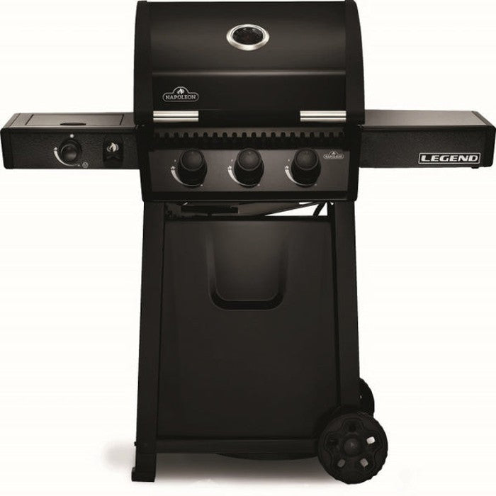 Legend 365 Propane Gas Grill with Infrared Side Burner,Black
