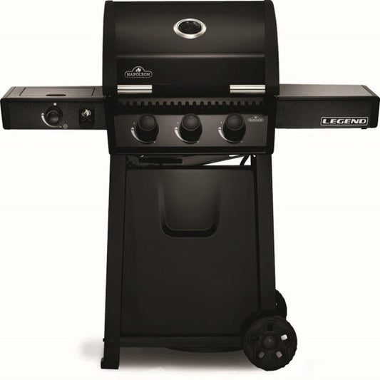 Legend 365 Propane Gas Grill with Infrared Side Burner,Black
