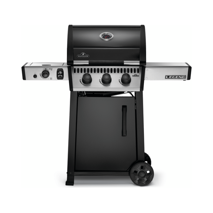 Legend 365 Propane Gas Grill with Infrared Side Burner & Front Door, Stainless Steel