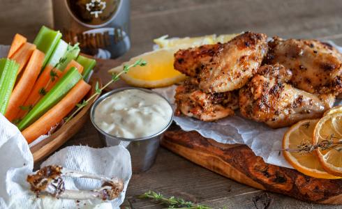 Plank Grilled Lemon Pepper BBQ Chicken Wings Recipe